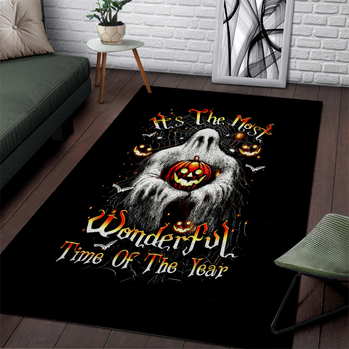 Ghost Halloween Area Rug It's The Most Wonderfull Time Of The Year - Wonder Print Shop