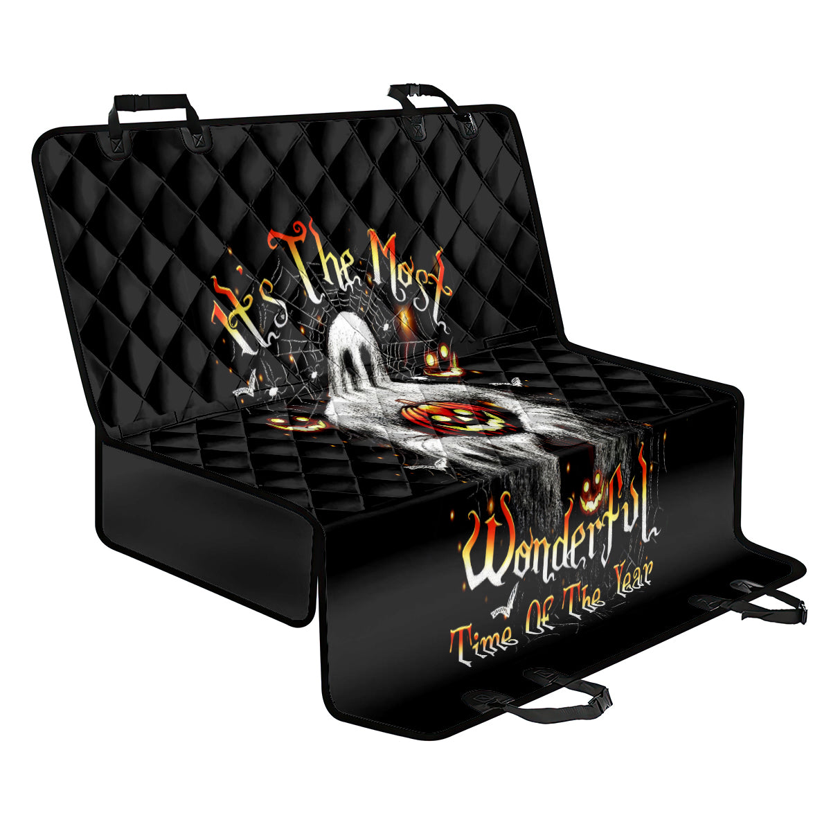 Ghost Halloween Back Car Seat Cover It's The Most Wonderfull Time Of The Year - Wonder Print Shop