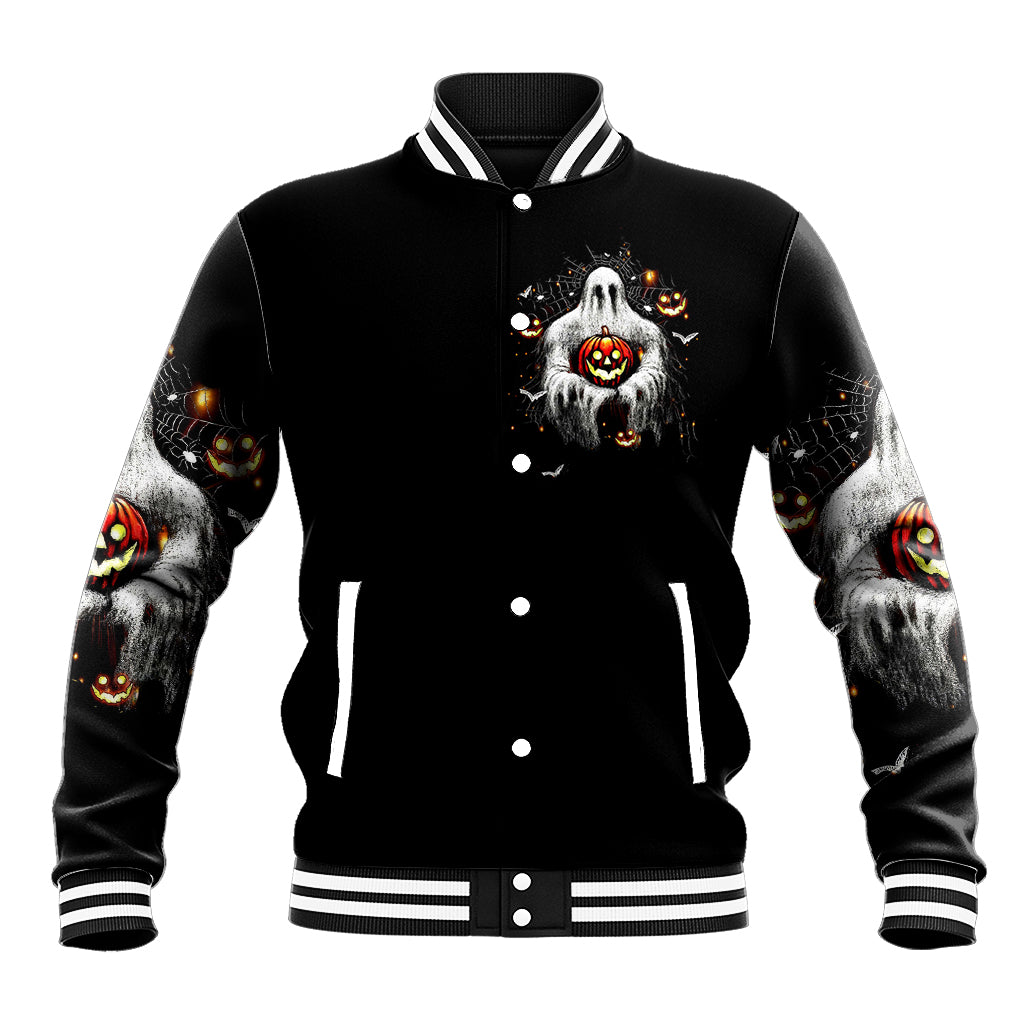 Ghost Halloween Baseball Jacket It's The Most Wonderfull Time Of The Year - Wonder Print Shop