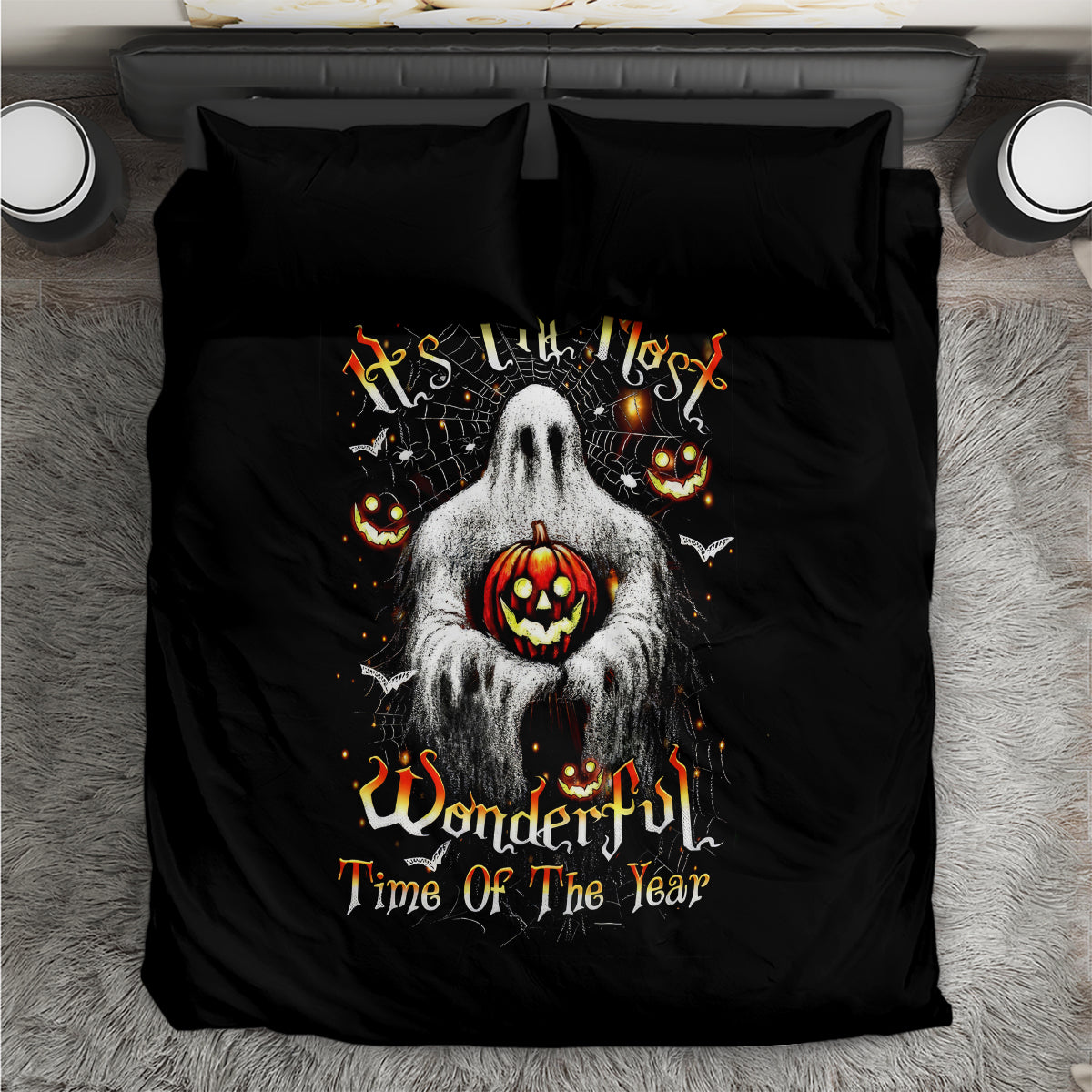 Ghost Halloween Bedding Set It's The Most Wonderfull Time Of The Year - Wonder Print Shop