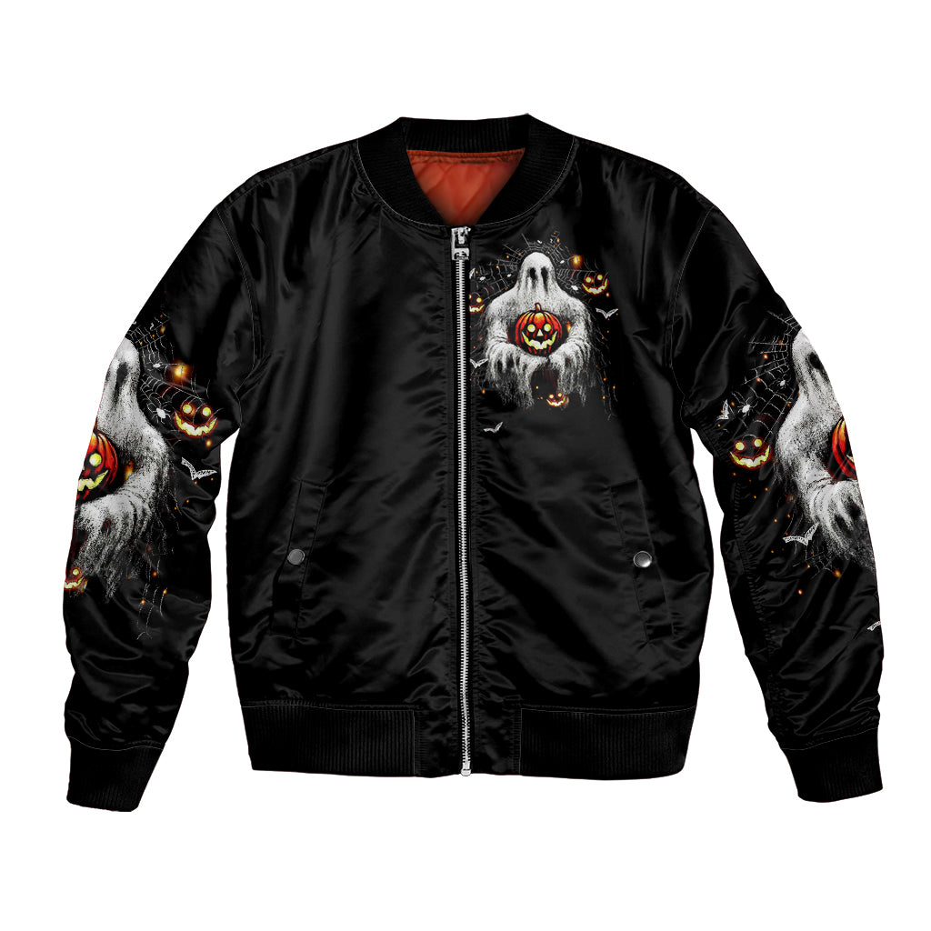 Ghost Halloween Bomber Jacket It's The Most Wonderfull Time Of The Year - Wonder Print Shop