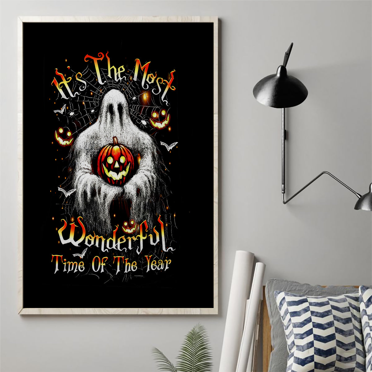 Ghost Halloween Canvas Wall Art It's The Most Wonderfull Time Of The Year - Wonder Print Shop