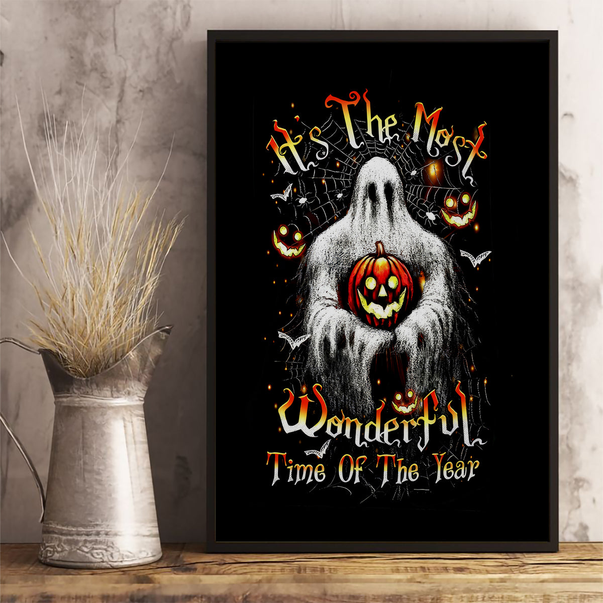 Ghost Halloween Canvas Wall Art It's The Most Wonderfull Time Of The Year - Wonder Print Shop