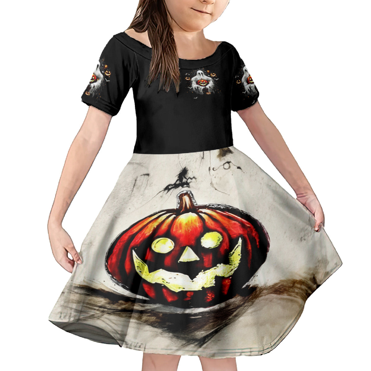 Ghost Halloween Family Matching Off Shoulder Short Dress and Hawaiian Shirt It's The Most Wonderfull Time Of The Year - Wonder Print Shop