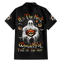 Ghost Halloween Family Matching Off Shoulder Short Dress and Hawaiian Shirt It's The Most Wonderfull Time Of The Year - Wonder Print Shop