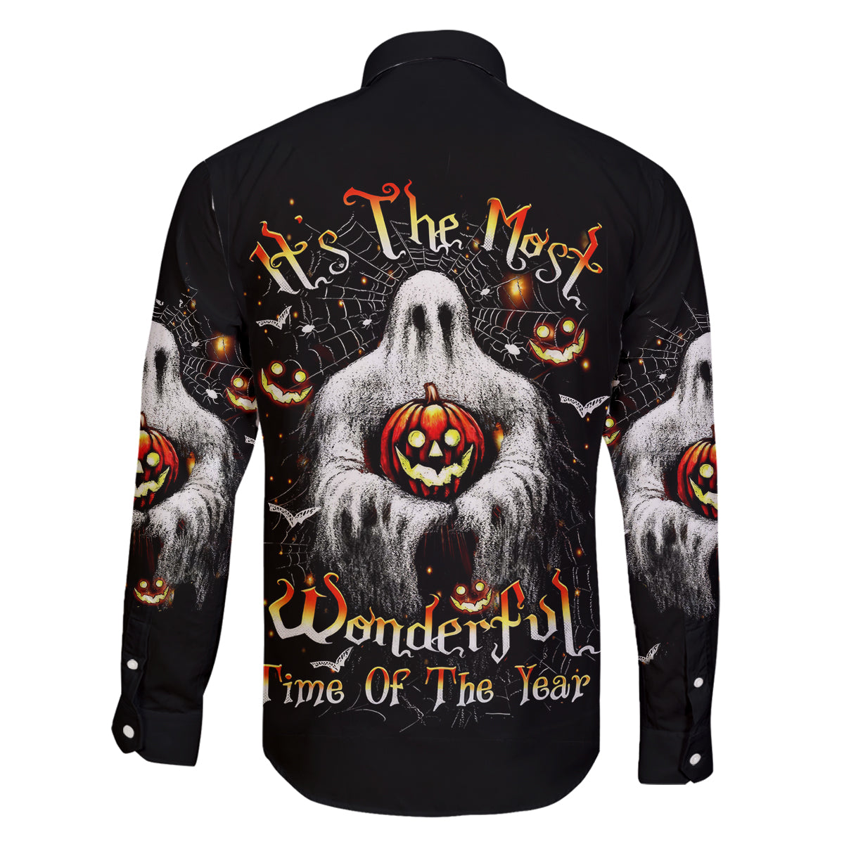 Ghost Halloween Family Matching Off Shoulder Short Dress and Hawaiian Shirt It's The Most Wonderfull Time Of The Year - Wonder Print Shop