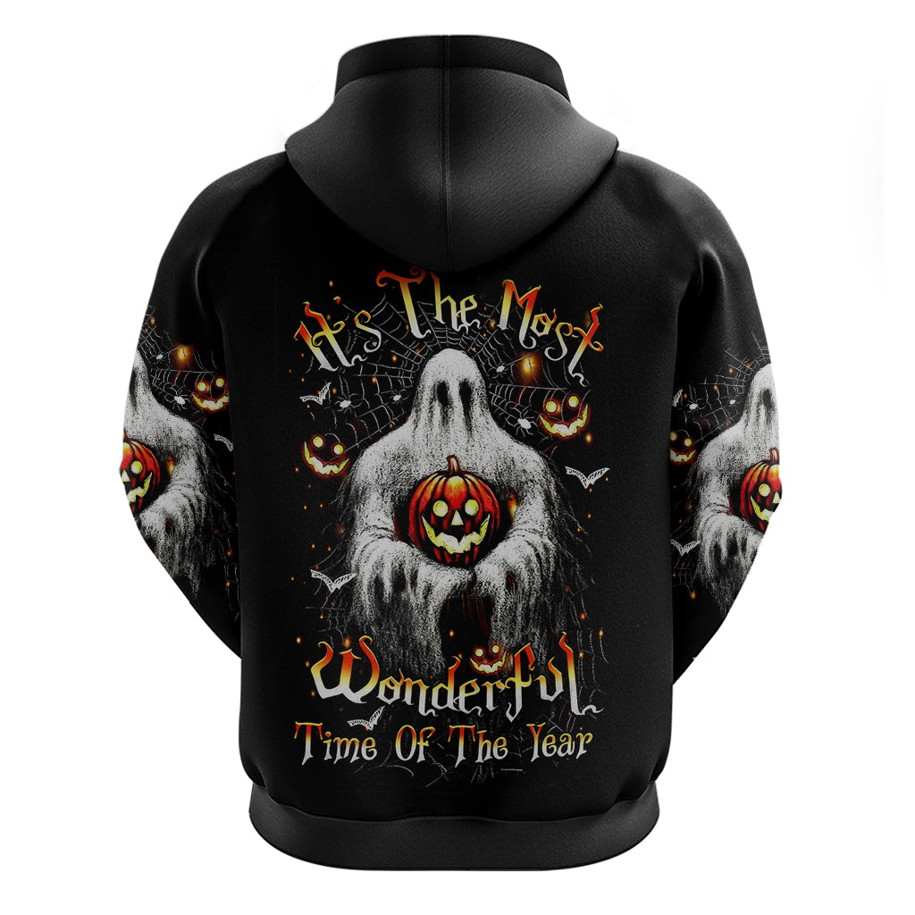 Ghost Halloween Hoodie It's The Most Wonderfull Time Of The Year - Wonder Print Shop