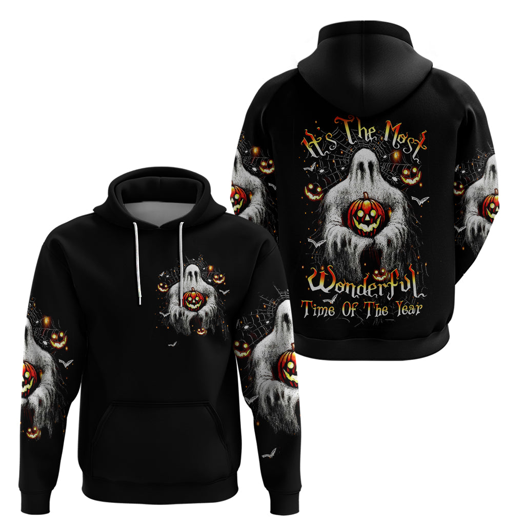 Ghost Halloween Hoodie It's The Most Wonderfull Time Of The Year - Wonder Print Shop