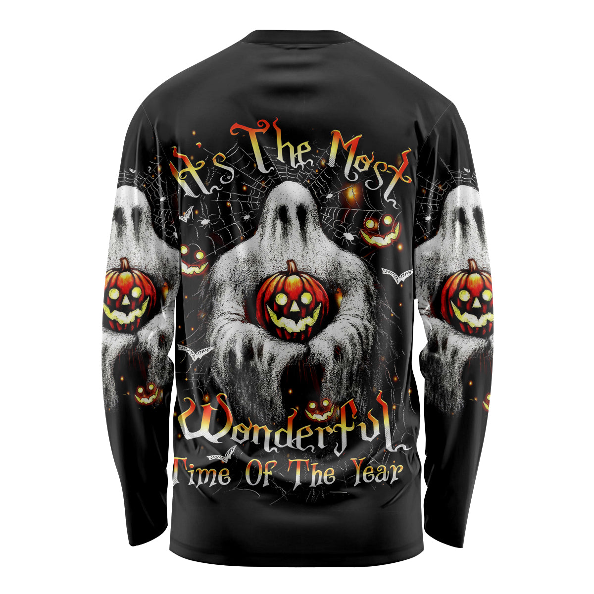 Ghost Halloween Long Sleeve Shirt It's The Most Wonderfull Time Of The Year - Wonder Print Shop