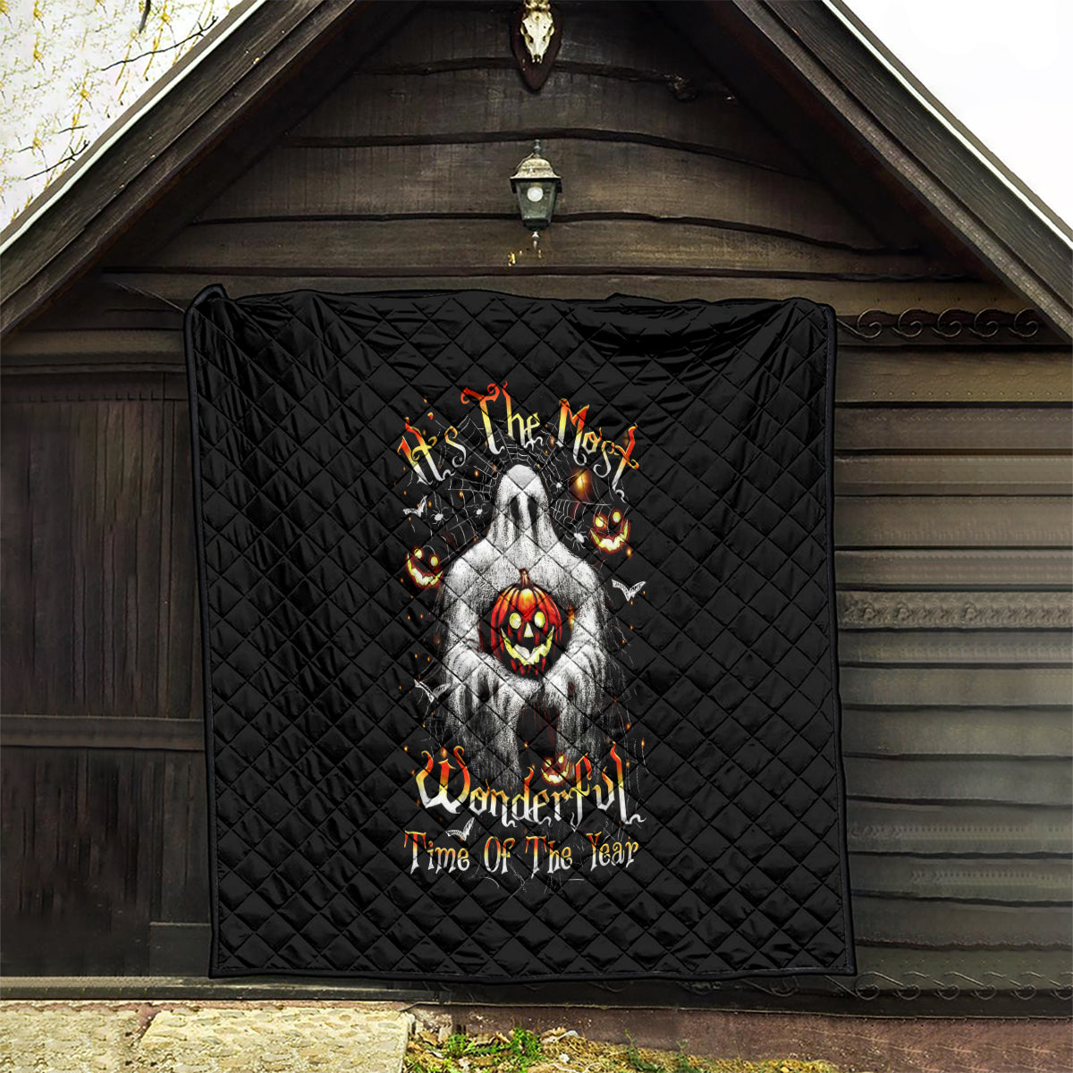Ghost Halloween Quilt It's The Most Wonderfull Time Of The Year - Wonder Print Shop