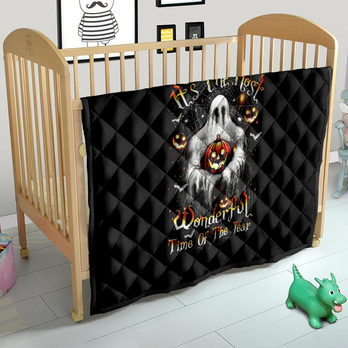 Ghost Halloween Quilt It's The Most Wonderfull Time Of The Year - Wonder Print Shop