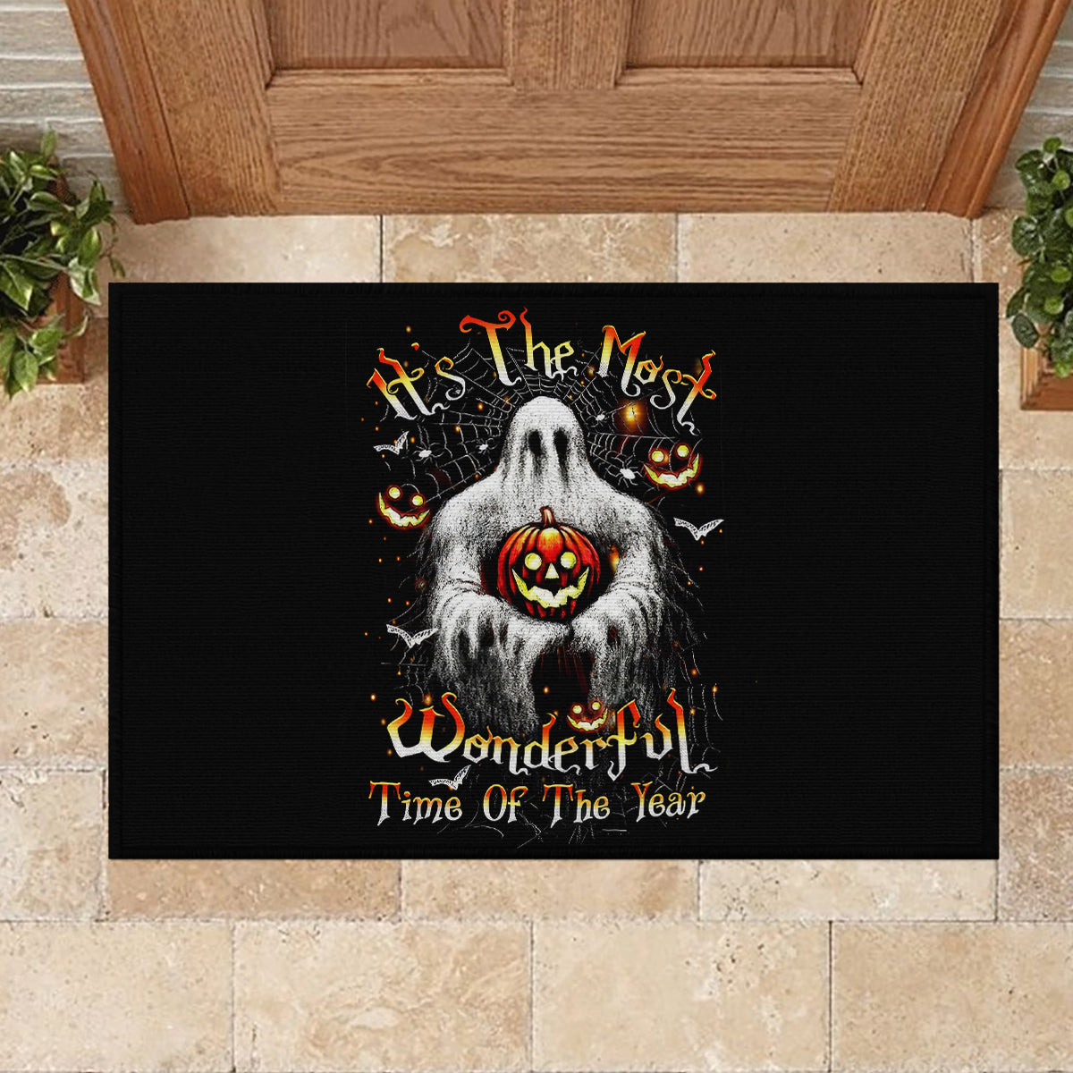 Ghost Halloween Rubber Doormat It's The Most Wonderfull Time Of The Year - Wonder Print Shop