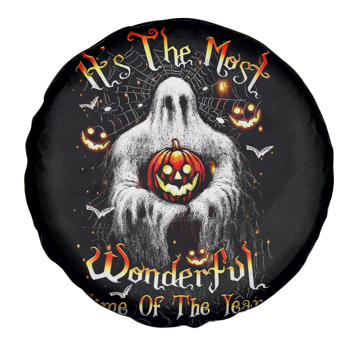 Ghost Halloween Spare Tire Cover It's The Most Wonderfull Time Of The Year - Wonder Print Shop