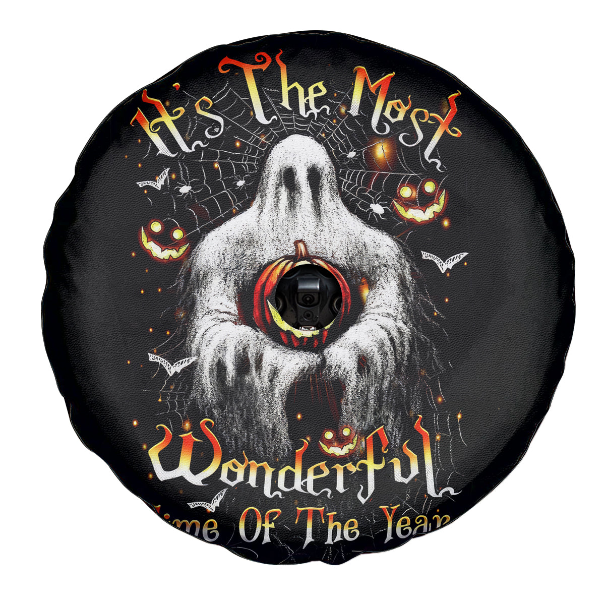 Ghost Halloween Spare Tire Cover It's The Most Wonderfull Time Of The Year - Wonder Print Shop