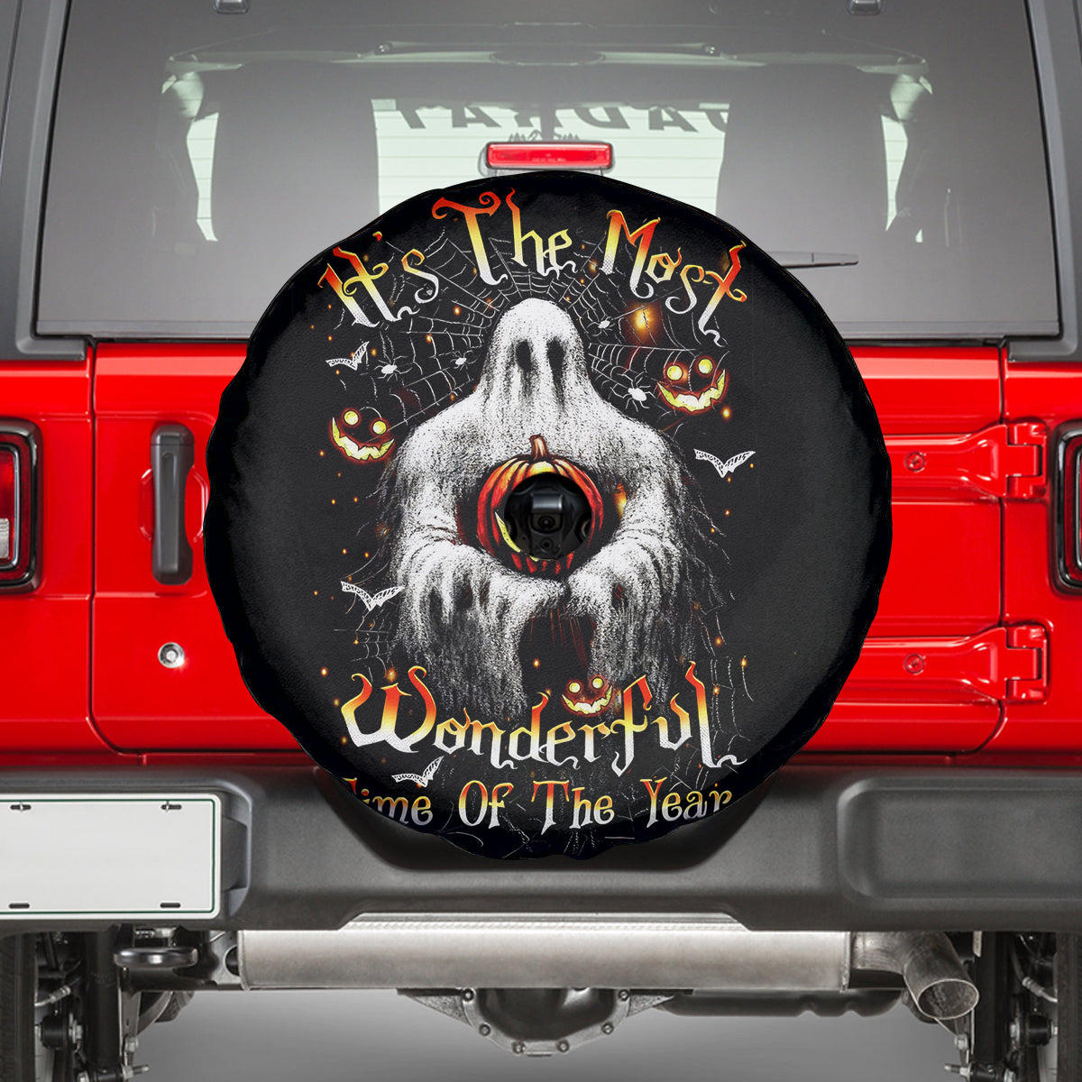 Ghost Halloween Spare Tire Cover It's The Most Wonderfull Time Of The Year - Wonder Print Shop