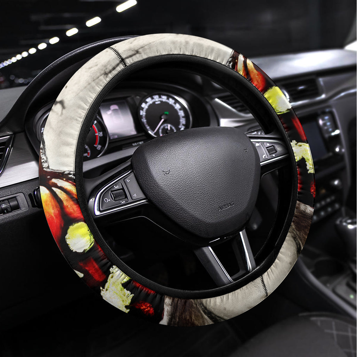 Ghost Halloween Steering Wheel Cover It's The Most Wonderfull Time Of The Year - Wonder Print Shop