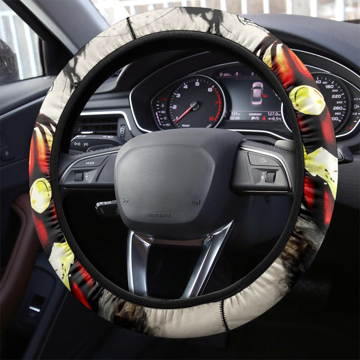Ghost Halloween Steering Wheel Cover It's The Most Wonderfull Time Of The Year - Wonder Print Shop