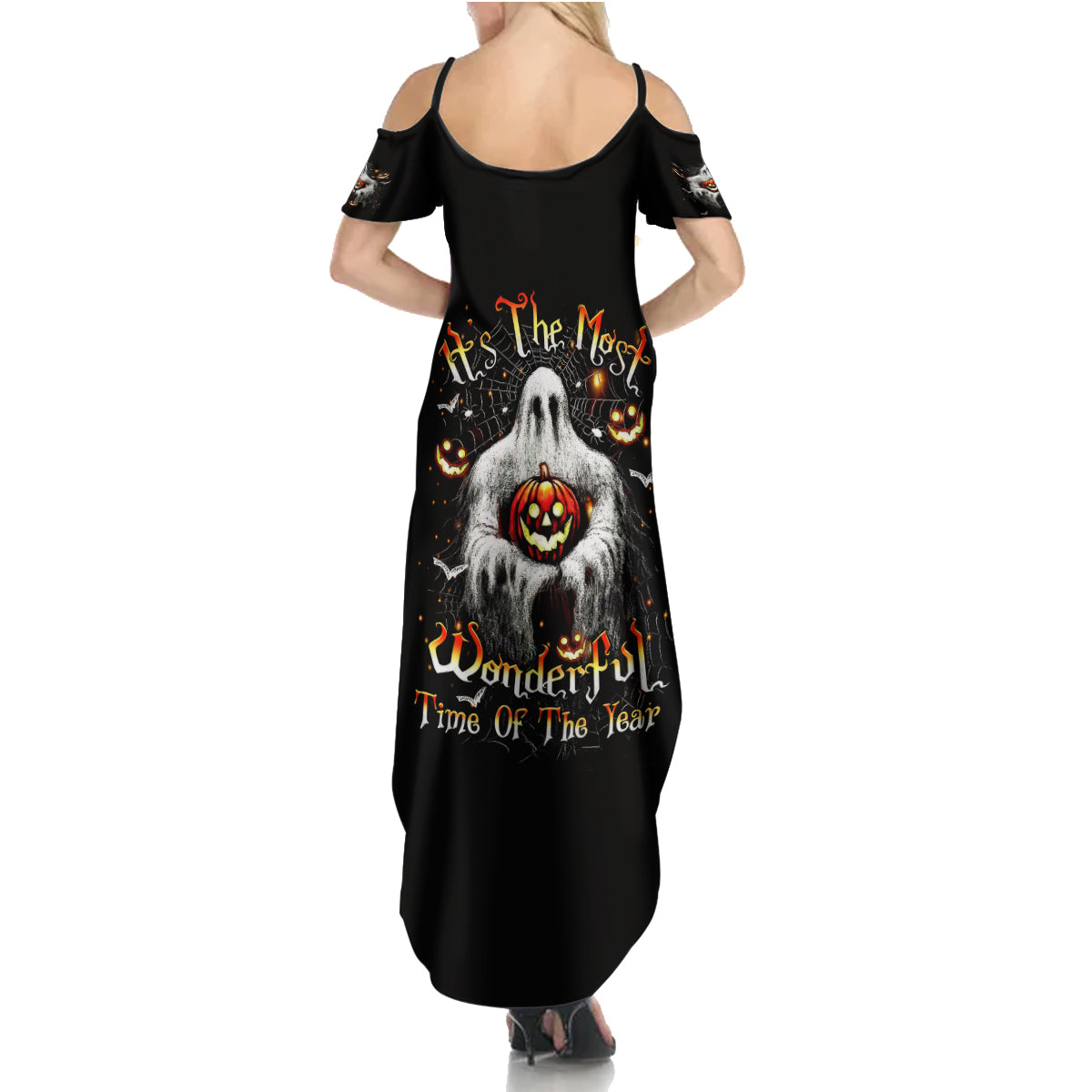 Ghost Halloween Summer Maxi Dress It's The Most Wonderfull Time Of The Year - Wonder Print Shop