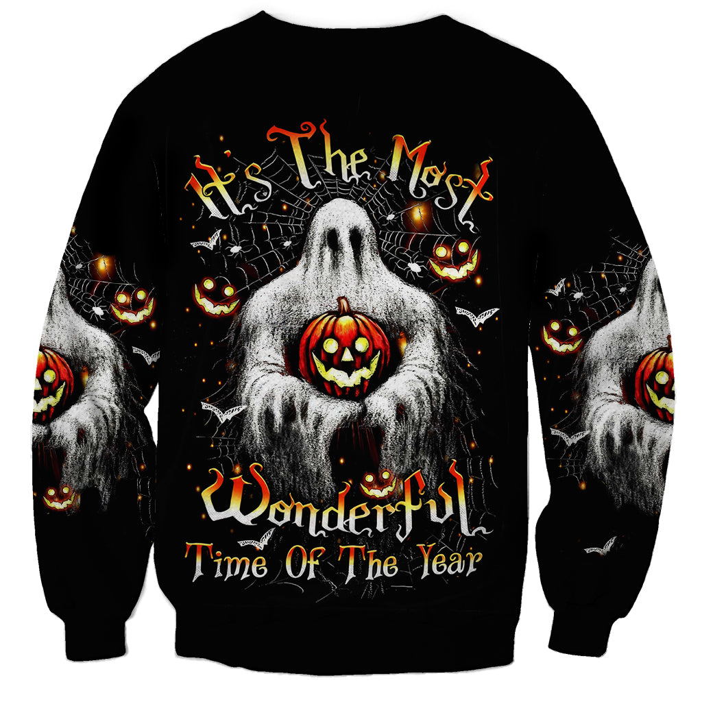 Ghost Halloween Sweatshirt It's The Most Wonderfull Time Of The Year - Wonder Print Shop