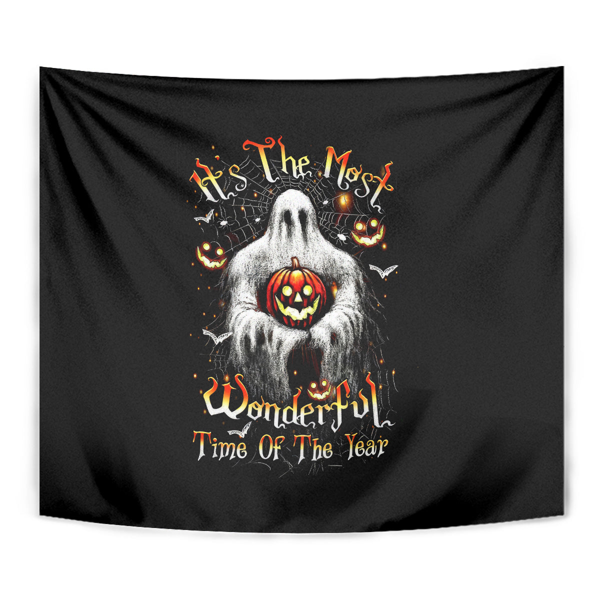 Ghost Halloween Tapestry It's The Most Wonderfull Time Of The Year - Wonder Print Shop