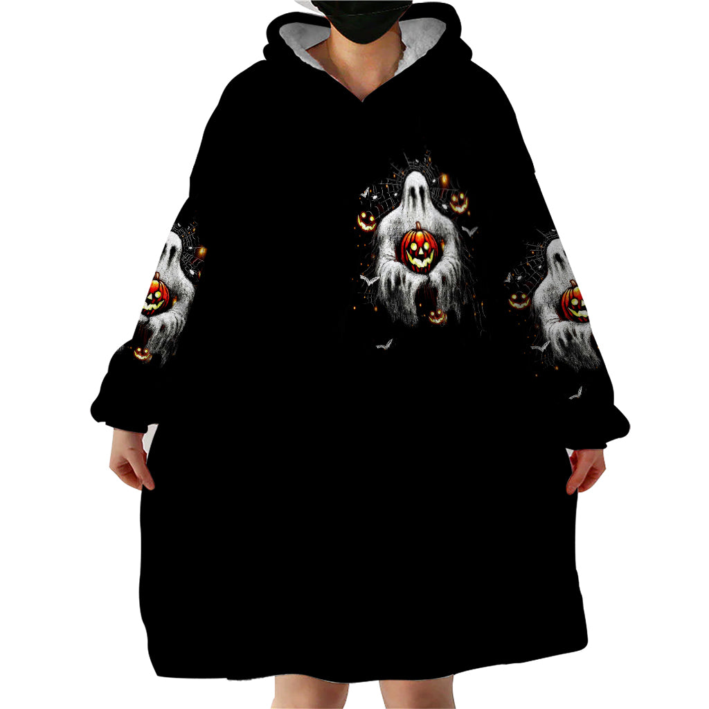Ghost Halloween Wearable Blanket Hoodie It's The Most Wonderfull Time Of The Year - Wonder Print Shop