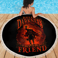 Jack O Lantern Skull Beach Blanket Hello Darkness My Old Friend - Wonder Print Shop