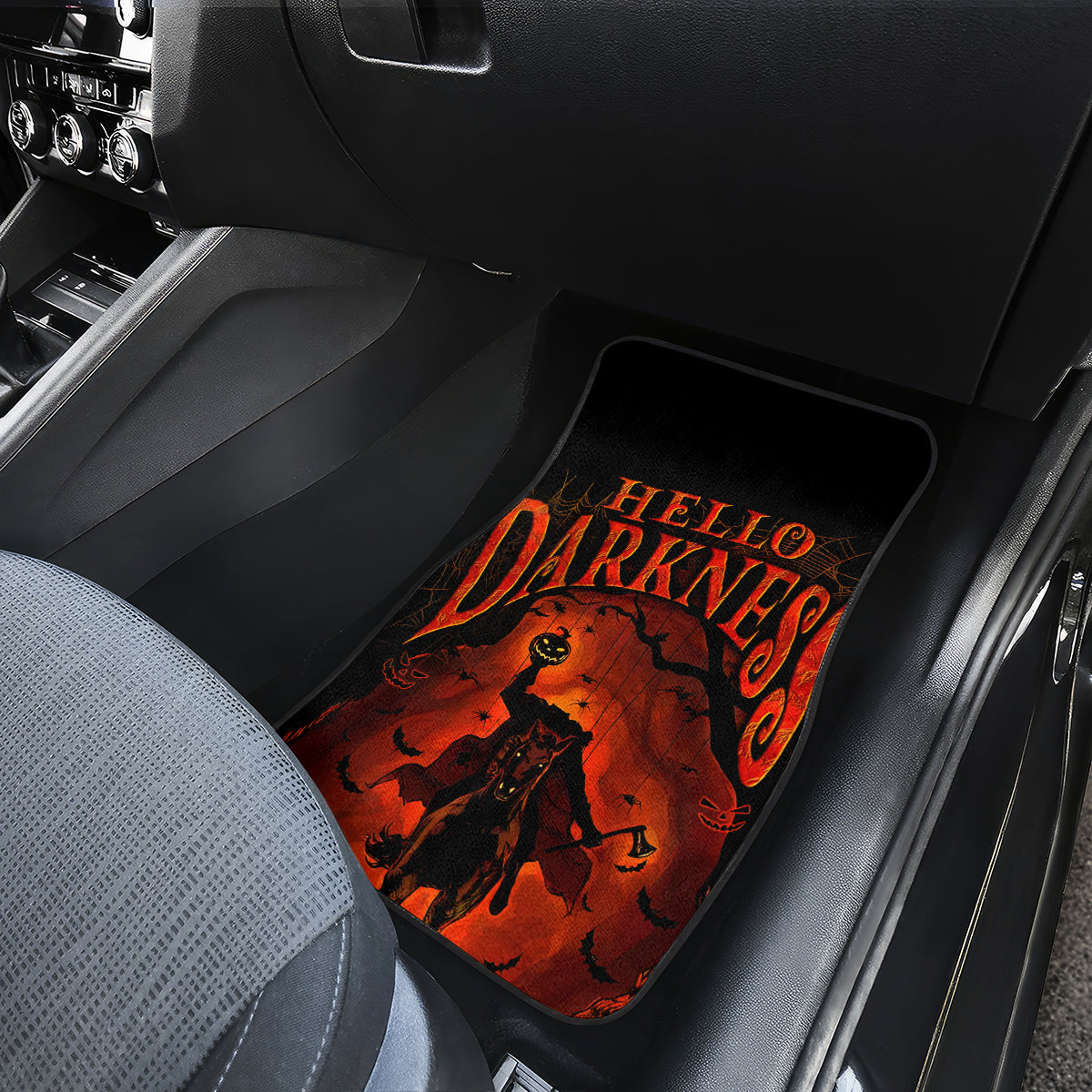 Jack O Lantern Skull Car Mats Hello Darkness My Old Friend - Wonder Print Shop