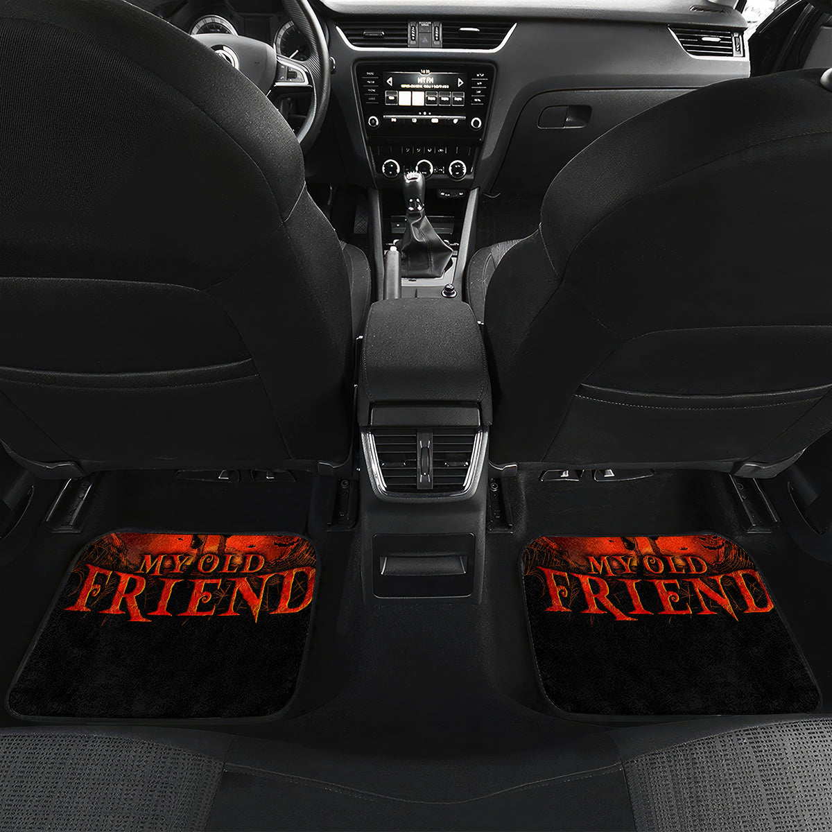 Jack O Lantern Skull Car Mats Hello Darkness My Old Friend - Wonder Print Shop