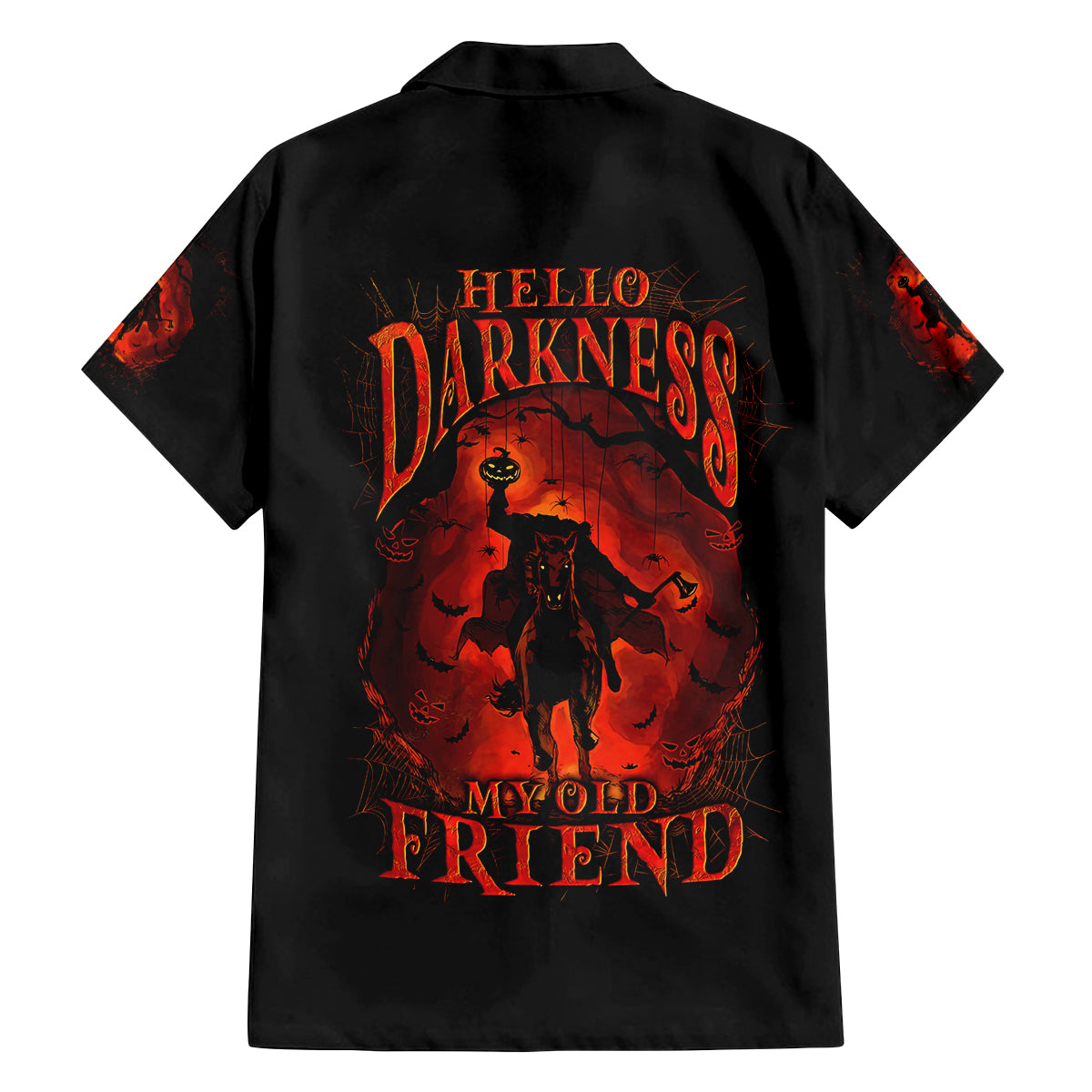 Jack O Lantern Skull Family Matching Puletasi Dress and Hawaiian Shirt Hello Darkness My Old Friend - Wonder Print Shop