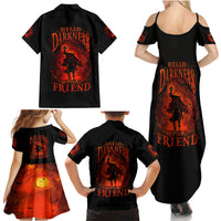 Jack O Lantern Skull Family Matching Summer Maxi Dress and Hawaiian Shirt Hello Darkness My Old Friend - Wonder Print Shop
