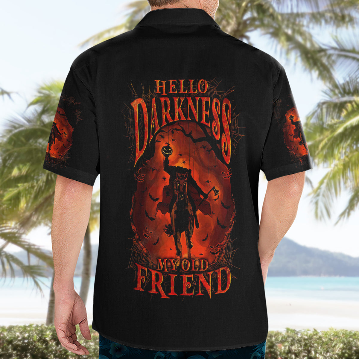 Jack O Lantern Skull Hawaiian Shirt Hello Darkness My Old Friend - Wonder Print Shop