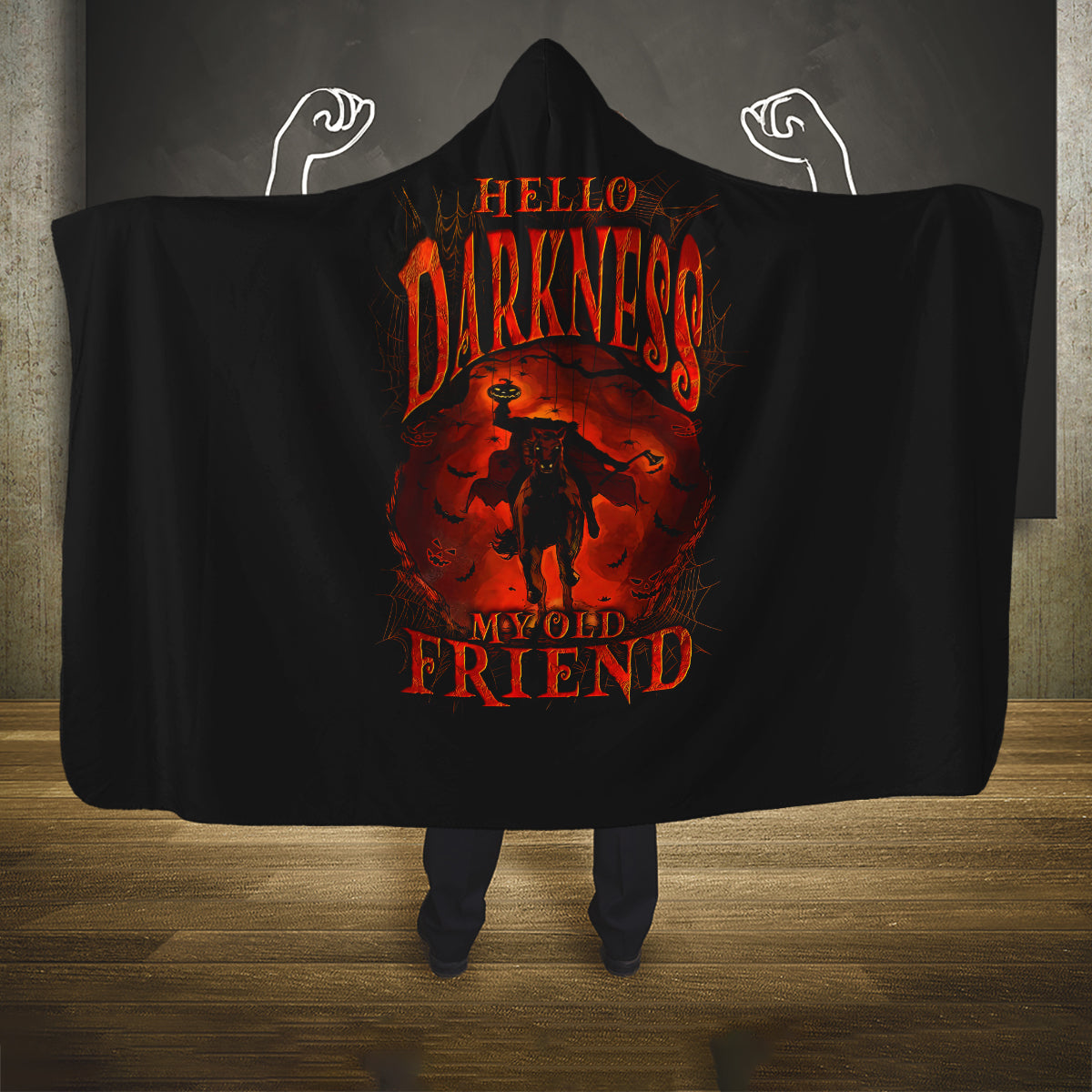 jack-o-lantern-skull-hooded-blanket-hello-darkness-my-old-friend