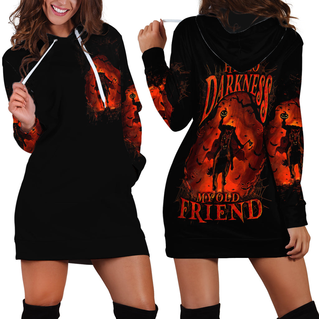 Jack O Lantern Skull Hoodie Dress Hello Darkness My Old Friend - Wonder Print Shop
