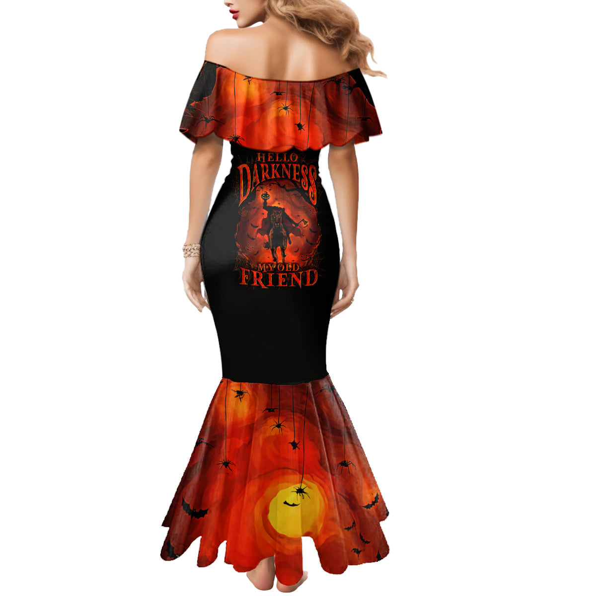 Jack O Lantern Skull Mermaid Dress Hello Darkness My Old Friend - Wonder Print Shop