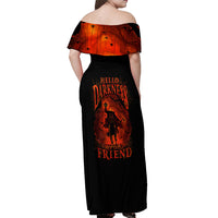Jack O Lantern Skull Off Shoulder Maxi Dress Hello Darkness My Old Friend - Wonder Print Shop