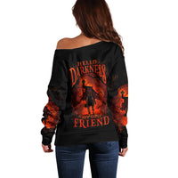 Jack O Lantern Skull Off Shoulder Sweater Hello Darkness My Old Friend - Wonder Print Shop