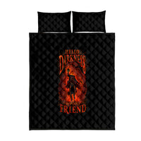Jack O Lantern Skull Quilt Bed Set Hello Darkness My Old Friend - Wonder Print Shop