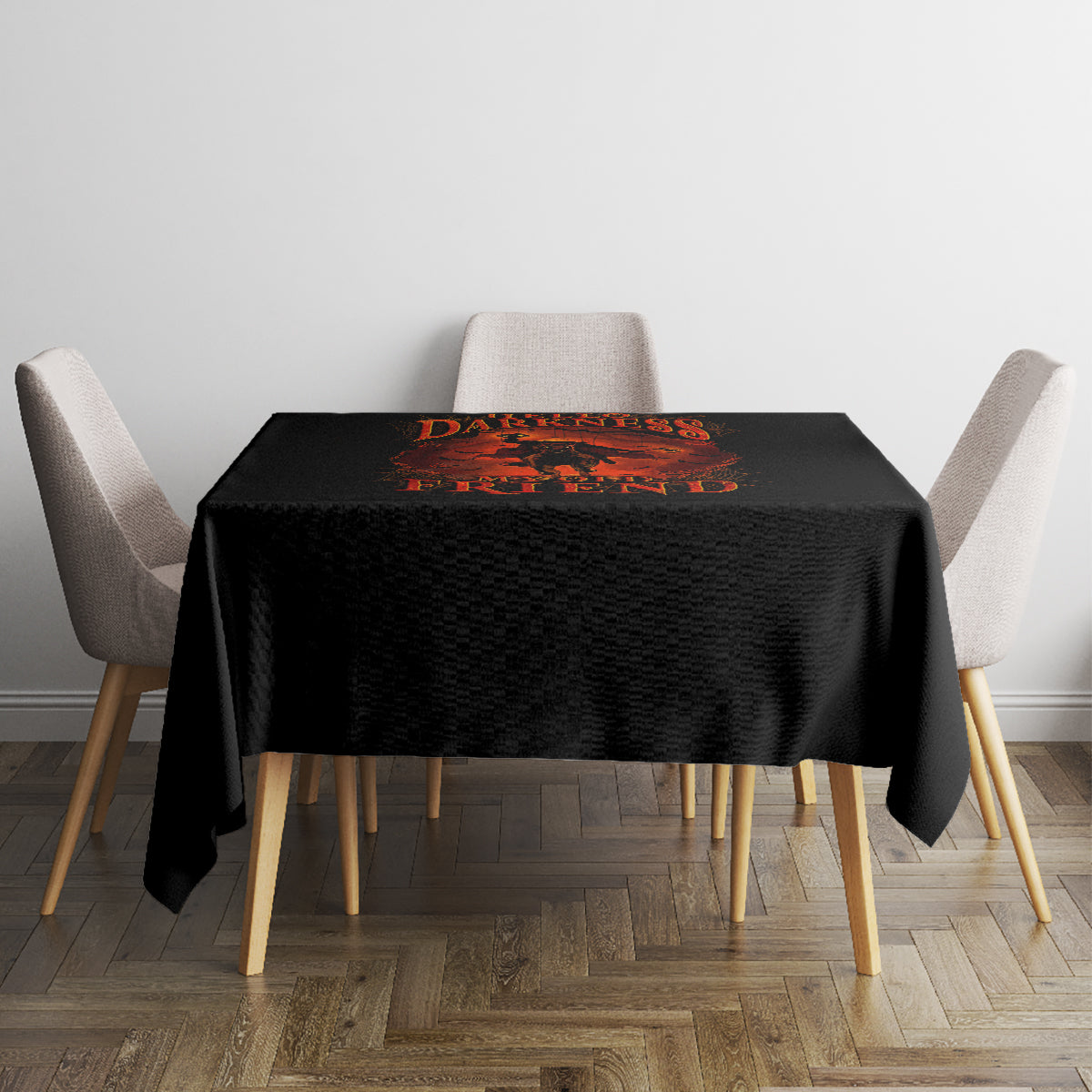 Jack O Lantern Skull Tablecloth Hello Darkness My Old Friend - Wonder Print Shop