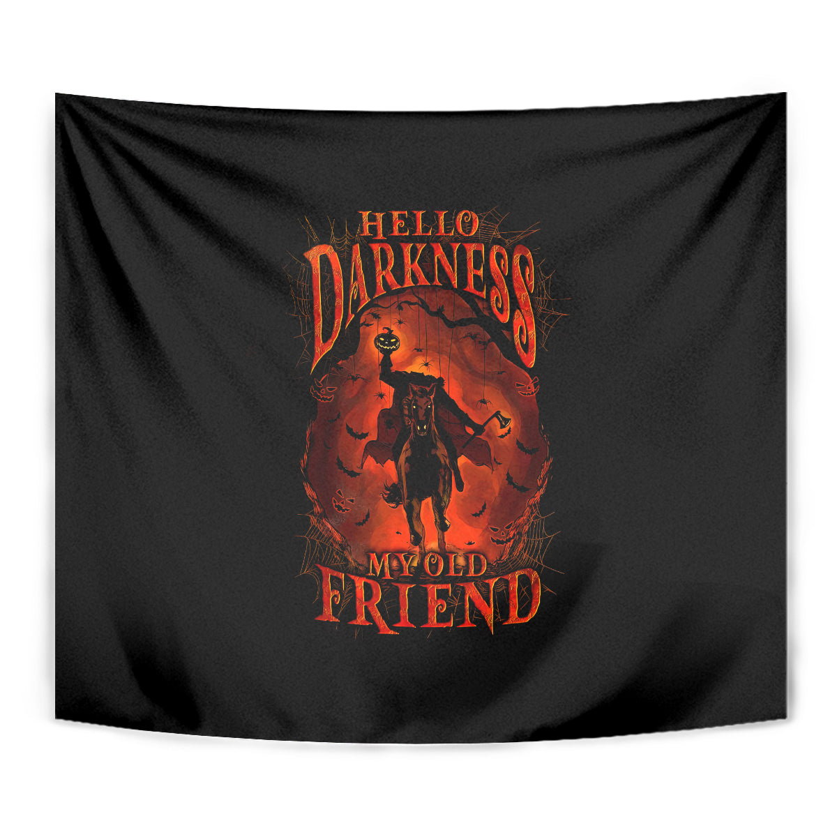 Jack O Lantern Skull Tapestry Hello Darkness My Old Friend - Wonder Print Shop
