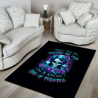 Flower Lady Skull Area Rug Don't Try To Figure Me Out - Wonder Print Shop