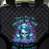 Flower Lady Skull Back Car Seat Cover Don't Try To Figure Me Out - Wonder Print Shop