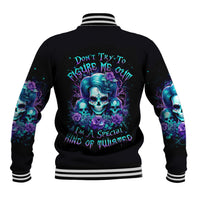 Flower Lady Skull Baseball Jacket Don't Try To Figure Me Out - Wonder Print Shop