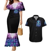 Flower Lady Skull Couples Matching Mermaid Dress and Hawaiian Shirt Don't Try To Figure Me Out - Wonder Print Shop