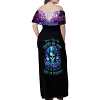 Flower Lady Skull Family Matching Off Shoulder Maxi Dress and Hawaiian Shirt Don't Try To Figure Me Out - Wonder Print Shop