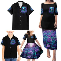 Flower Lady Skull Family Matching Puletasi Dress and Hawaiian Shirt Don't Try To Figure Me Out - Wonder Print Shop