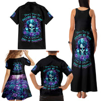 Flower Lady Skull Family Matching Tank Maxi Dress and Hawaiian Shirt Don't Try To Figure Me Out - Wonder Print Shop