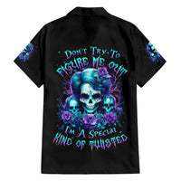 Flower Lady Skull Hawaiian Shirt Don't Try To Figure Me Out - Wonder Print Shop