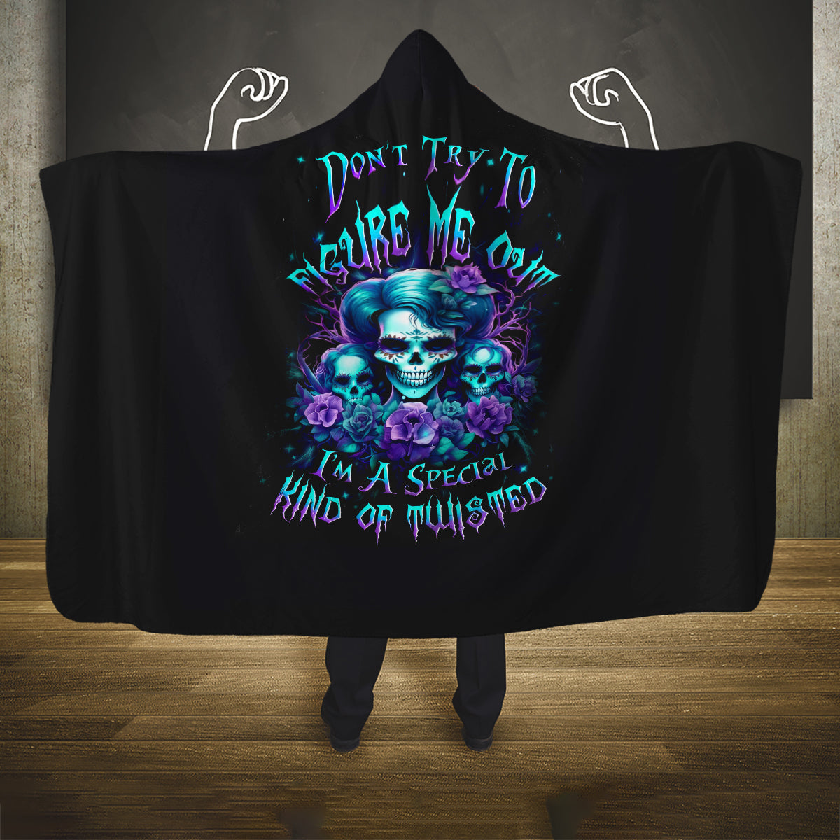 flower-lady-skull-hooded-blanket-dont-try-to-figure-me-out