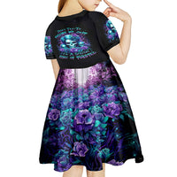 Flower Lady Skull Kid Short Sleeve Dress Don't Try To Figure Me Out - Wonder Print Shop