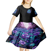 Flower Lady Skull Kid Short Sleeve Dress Don't Try To Figure Me Out - Wonder Print Shop